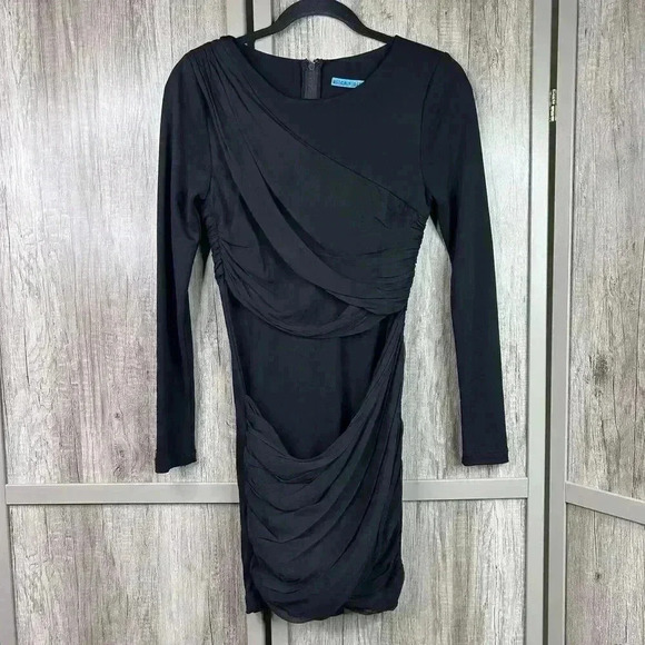 Alice + Olivia Dress 2 Mini Goddess Black Color Long Sleeves - Picture 1 of 9